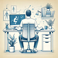 Troubles Musculosquelettiques : personne assise à un bureau dans une position confortable et ergonomique