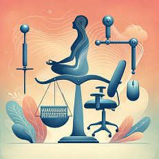 Troubles Musculosquelettiques : Une illustration abstraite symbolisant l'équilibre et le bien-être au travail